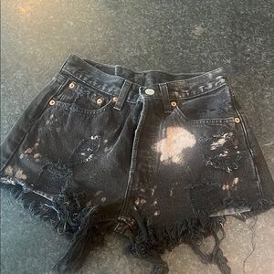 Distressed Black LEVI’S Denim Shorts
